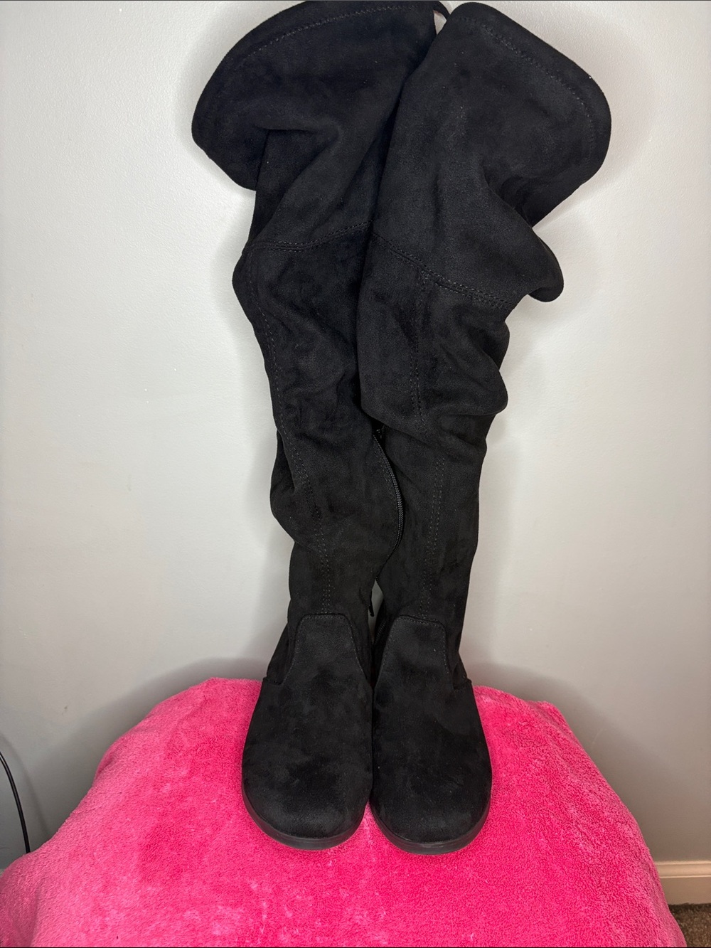 Women's Black Over-the-Knee Suede Boots